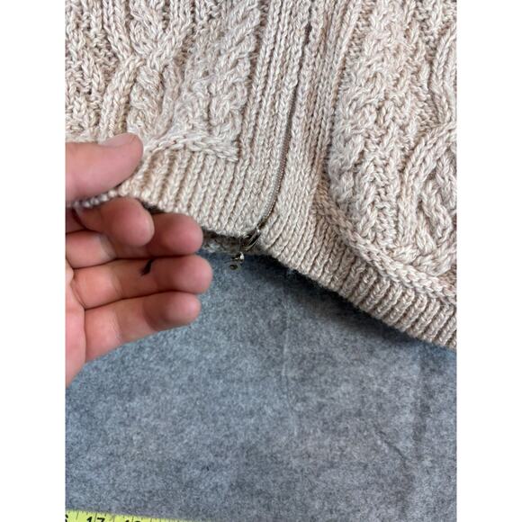 Aran Crafts Merino Wool Batwing Cape Chunky Knit Poncho Sweater Womens S/M Gray - Picture 7 of 9